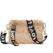 Resim Women's Tan Long Strap Plush Clutch Bag Derimod