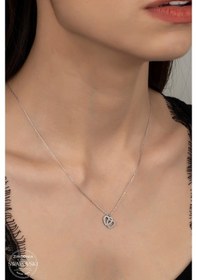 Resim Union Swarovski Zirconia Kadın Kalbim Sende Gümüş Kolye 
