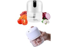 Resim Pileli Store Mini Doğrayıcı Rondo Taşınabilir Mini El Blender Paslanmaz Çelik 