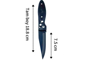 Resim Düğmeli Çakı 18,8 cm Kilitli Kemer Aparatlı Tamamen Metal Kasa 