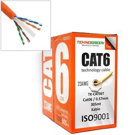 Resim TEKNOGREEN -cat06 305m 0,57mm Kablo Turuncu 