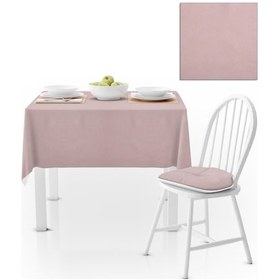 Resim Soft Pembe Düz Renk Petek Dokuma Masa Örtüsü 140x260 