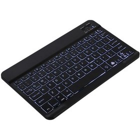 Resim Springsun 10 " Kablosuz Ultra İnce Şarj Edilebilir 7 Renkli Bluetooth Klavye 