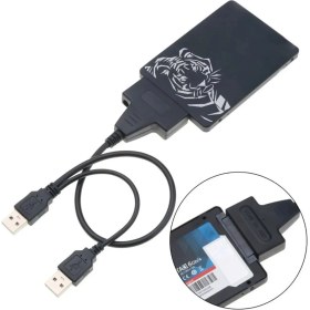 Resim Derwell Yeni Çift USB 2.0 Sata 22 Pin 2.5 Inç Sabit Disk HDD Adaptörü Dönüştürücü Seri SSD Kablosu 