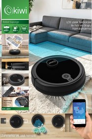 Resim Kiwi KVC-4091 Akıllı Robot Süpürge | 6000Pa Güçlü Emiş, Lazer Haritalama, Paspas , Uygulama Kontrollü 