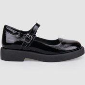 Resim %100 Hakiki Deri Siyah Rugan Kadın Günlük Ayakkabı Siyah 