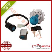 Resim Motosiklet Komple Kontak Seti Depo Kapaği 125, Cg 100 -150-200 475495161 