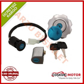 Resim Motosiklet Komple Kontak Seti Depo Kapaği 125, Cg 100 -150-200 475495161 