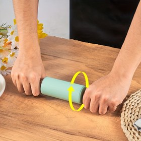 Resim 1 adet Kompakt Silikon Merdane Ahşap Saplı - Yapışmaz, Pizza, Makarna ve Mantı Hamuru için İdeal, Kolay Döner Tasarım, Rastgele Renk Seçimi 