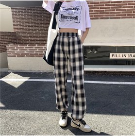 Resim Gofeel Unisex Kareli Baggy Harajuku St Relaxed Bol Paça Eşofman 