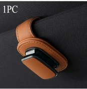 Resim Chuangyinshop Turuncu 1 Adet Güneşlik Organizatörü - Pu Deri Gözlük Tutucu, Kompakt Araç İçi Depolama 