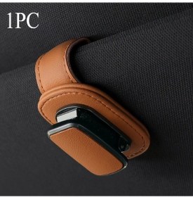 Resim Chuangyinshop Turuncu 1 Adet Güneşlik Organizatörü - Pu Deri Gözlük Tutucu, Kompakt Araç İçi Depolama 