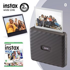 Resim Fujifilm Instax Wide Link Gri Yazıcı - 10'lu Film ve Pleksi Çerçeve Fujifilm