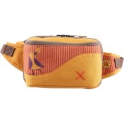 Resim Sarı Kuş Desenli Kanvas Unisex Göğüs ve Bel Çantası 