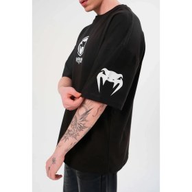 Resim Nemere Bisiklet Yaka Baskılı Oversize T-Shirt - Siyah 