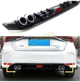 Resim Carmind Toyota Corolla Uyumlu Uyumlu Arka Tampon Difüzörü Piano Black 2019-2021 