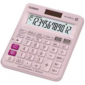 Resim Casio MJ-120D Plus Pembe İşlem Kontrollü 12 Hane Masa Üstü Hesap Makinesi 