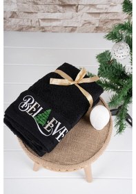 Resim %100 Pamuk İkili 40x70 Cm Yılbaşı Nakışlı Havlu/havlu Seti Renkli 