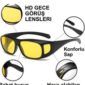 Resim MİNGODAN Sarı Gece ve Gündüz Sürüş Gözlüğü HD Gece Görüşlü, Araba Gözlüğü Göz Kamaştırmayan Sürüş Gözlüğü 