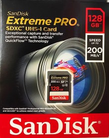 Resim Sandisk 128GB SDXC UHS-1 Extreme Pro 200MB/s Hafıza Kartı 