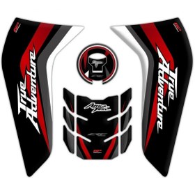 Resim GP KOMPOZİT Gp Kompozit Tank Pad Seti Siyah Kırmızı Honda Africa Twın Crf1100l 2020-2023 