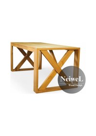 Resim Neiwel Garden Mora Doğal Ahşap Bahçe Yemek Masası-100-220 Açık Ceviz 