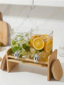 Resim Bambu 2li Borosilikat Cam Sebil, Şerbetlik, Sürahi - 2x2 Litre 