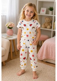 Resim Beniizle Kız Çocuk Pijama Takımı Beyaz 