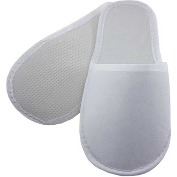 10 Çift Overloklu Siyah Tela Otel Terliği Tek Kullanımlık Kullan At Beyaz