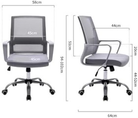 Resim Bilgisayar Oyuncu Koltuğu Masa Sandalye Tekerlekli Ofis Koltuğu Ev Ofis Konferans Döner Arkalığı Sandalye Öğrenci Çalışma Rahat Koltuk(Gray) 