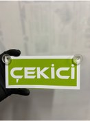 Resim Yeşil Renk Üzeri Beyaz Renk Çekici Yazılı Vantuzlu Cam Süsü 