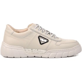 Resim MARCOMEN Kırık Beyaz Hakiki Deri Erkek Sneaker 