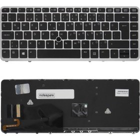 Resim Hp Uyumlu Elitebook 850 G1 H5g46ea , 850 G1 H5g84ea Klavye Tr Işıklı Gümüş Çerçeveli 
