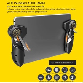 Resim Coofbe Tüm Tabletler İçin Profesyonel 6 Parmak Tetik Seti Tablet Oyun Kolu Apple Uyumlu iPad, Tablet Mobile Joystick 