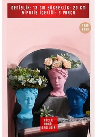 Resim Dekoratif Vazo Seti Obje Ev Dekorasyon Masa Üstü Dekor Vazo Seti Model 37 Açık Mavi Pembe Koyu Mavi Açık Mavi Pembe Koyu Mavi 