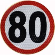 Resim Nzb Reflektörlü Fosforlu Bant Tır Kamyon Dorse Arkası "80" Hız Yazısı 