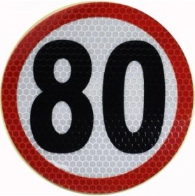 Resim Nzb Reflektörlü Fosforlu Bant Tır Kamyon Dorse Arkası "80" Hız Yazısı 