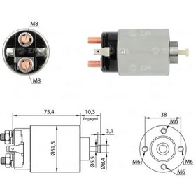 Resim Zm 12v Marş Otomatiği Mıtsubıshı Tipi gövde 50 Mm 4 Delik-sağ N11.18883 