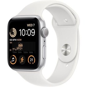 Resim Apple Watch SE 2 GPS 44mm Gümüş Rengi Alüminyum Kasa ve Spor Kordon Akıllı Saat 