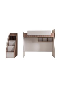 Resim Ranza, Milano Genç Odası Takımı Çift Kişilik Çalışma Masalı Modern Ranza + Üç Kapaklı Modern Dolap 90 X 190 CM 