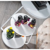 Resim Boss Group Üç Katlı Beyaz Sehpa 