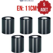 Resim Netsan Etiket 5 Adet Standart Wax Resin Ribon 110mmx300m Hafif Yıkama Outside 