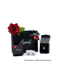 Resim Monemel Kristal Taşlı Kırmızı Köpekli Kolye Ve Küpe Set Altın Kaplama N02401set Gümüş - Rodyum 