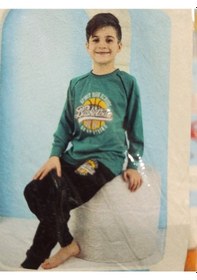 Resim Kapi Kids 7011 Erkek Çocuk Uzun Kol Pijama Takım Yeşil 