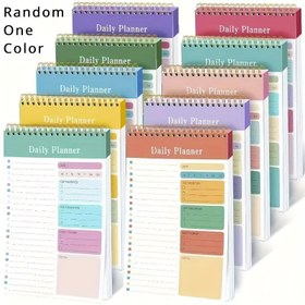 Resim Renkli 12.7cm x 20.32cm Günlük Planlayıcı Defter - 30 Sayfa, Ay ve Haftalık Düzenlemeler, Yapılacaklar Listeleri, Minnettarlık & Fitness Takipçisi ile Spiral Bağlamalı, Okul & Ofis Düzeni için İdeal 