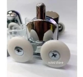 Resim abnturk Cam Duş Kabin Tekerleği 8'li Rulman Set Duşakabin Tekerlek Takımı Süper 1.plastik Kromaj Metal Ayak 