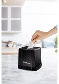 Resim Flora Cömert Peçetelik, Dekoratif Peçete Dispenseri Ve Düzenleyicisi F291 Siyah 