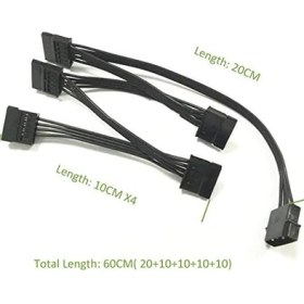 Resim 4355 Molex Ide 4 Pin To 5 Port Sata Power HDD Güç Çoklayıcı Kablosu 