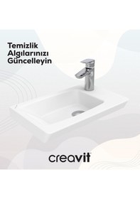 Resim Creavit Memory Etajerli Lavabo 45 Cm Beyaz Beyaz My045-00cb00e-0000 