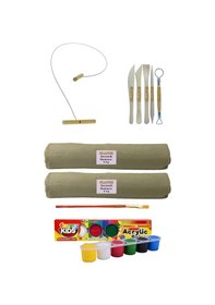 Resim Beyaz Seramik Hamuru 6 Kg X2'Li Kil Kesme Teli 5'Li Ebeşuarlı 15 